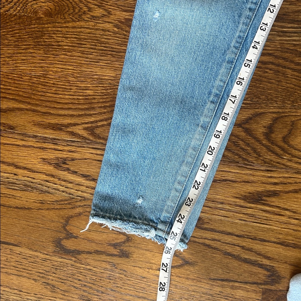 Moussy Vintage MV Raleigh Tapered Jeans 26 light wash distressed knee - Picture 8 of 10